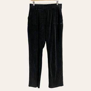 Juicy by Juicy Couture Black Velour Pull-On Y2K Lounge Sweatpants Size Large